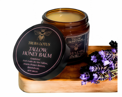 Terra Lotus - Organic Grass-Fed Beef Tallow Balm with RawHoney - Moisturizing Cream -Handmade All-NaturalMoisturizer
