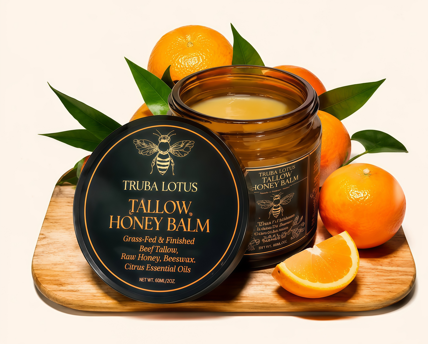 Terra Lotus - Organic Grass-Fed Beef Tallow Balm with RawHoney - Moisturizing Cream -Handmade All-NaturalMoisturizer